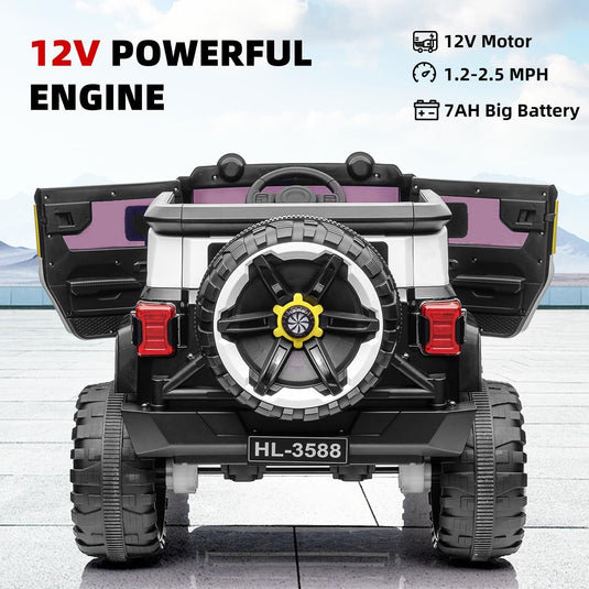 12V Electric Ride-On Truck Car for Kids Ages 3-8 with 7AH Battery