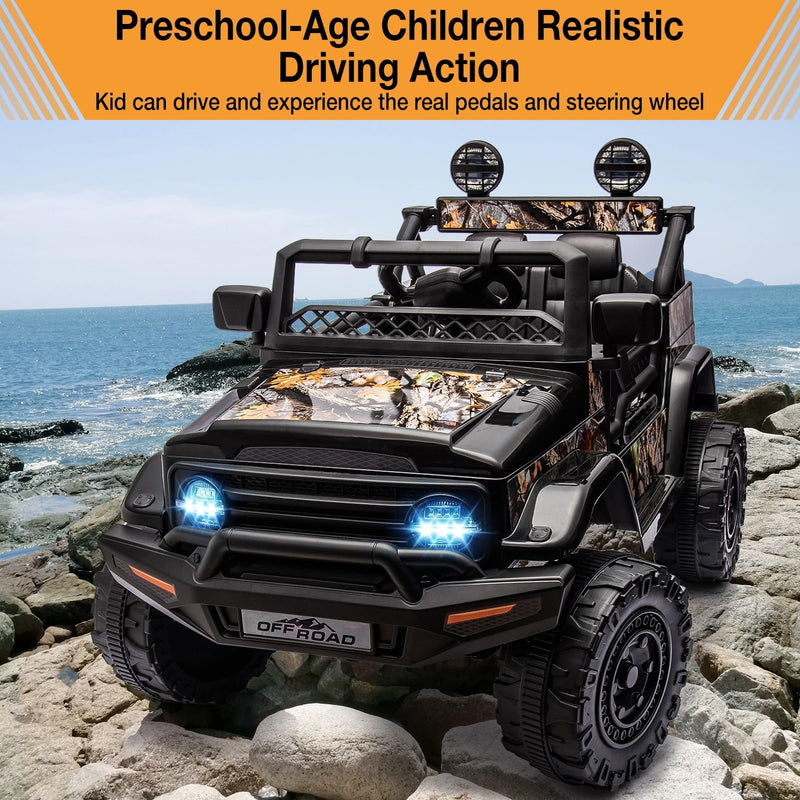 Load image into Gallery viewer, 12V Battery-Powered Electric Ride-On Truck Car for Kids with Music and Remote Control
