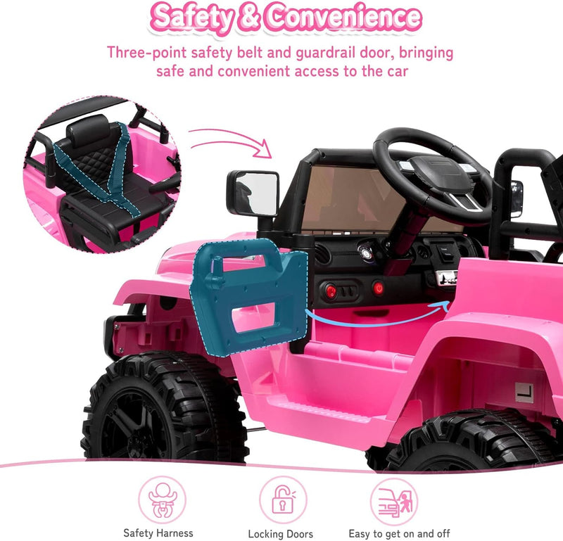 Load image into Gallery viewer, 12V Battery-Powered Kids Ride-On Truck with Remote Control and 4 Wheels
