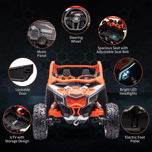 Electric 2-Seater Ride-On UTV Car with 24V 7AH Batteries and 200W Motor Licensed Can-Am Design