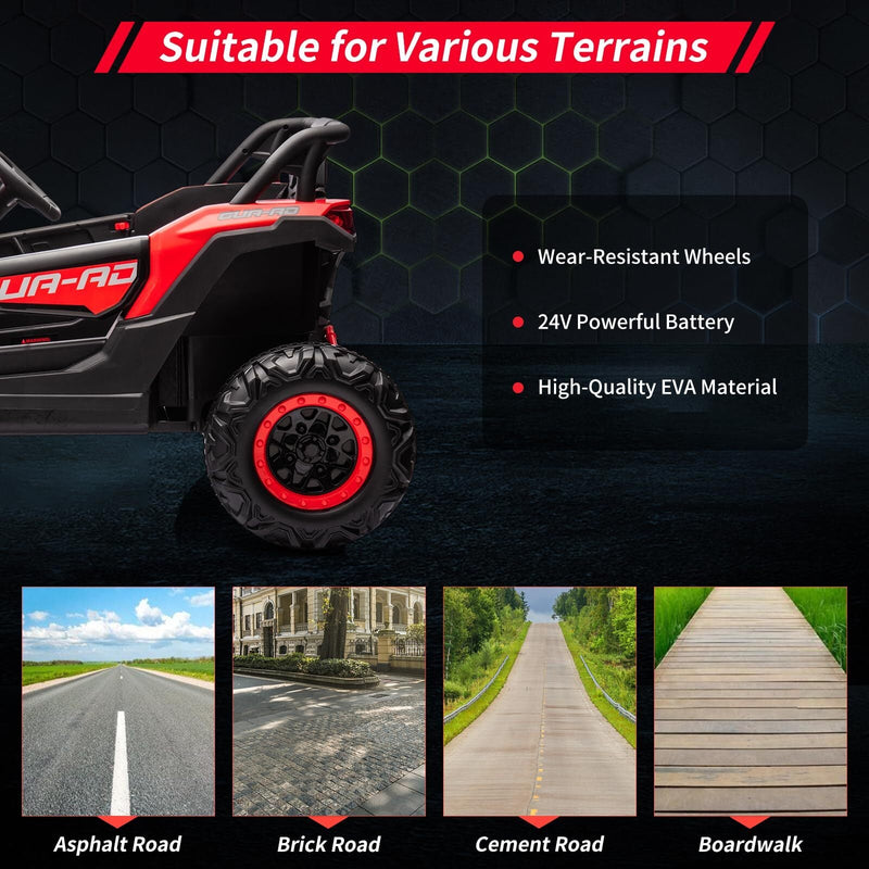 Load image into Gallery viewer, 24V Battery-Powered Electric Off-Road UTV Ride-On Car with Remote Control
