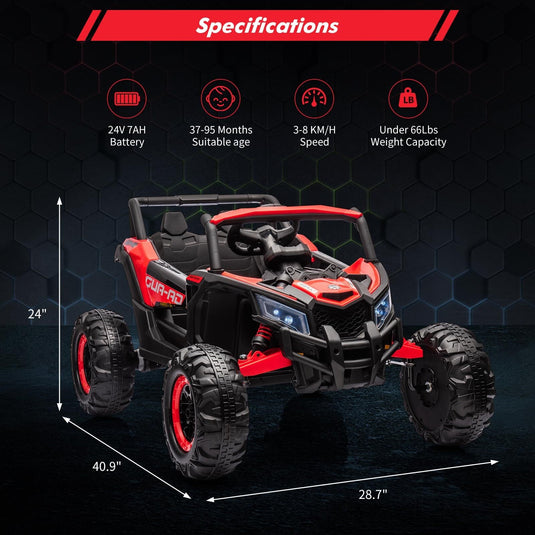 24V Battery-Powered Electric Off-Road UTV Ride-On Car with Remote Control