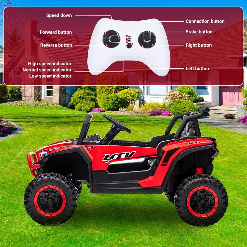 Load image into Gallery viewer, 12V Battery-Powered Electric Off-Road UTV Ride-On Vehicle for Kids with Remote Control
