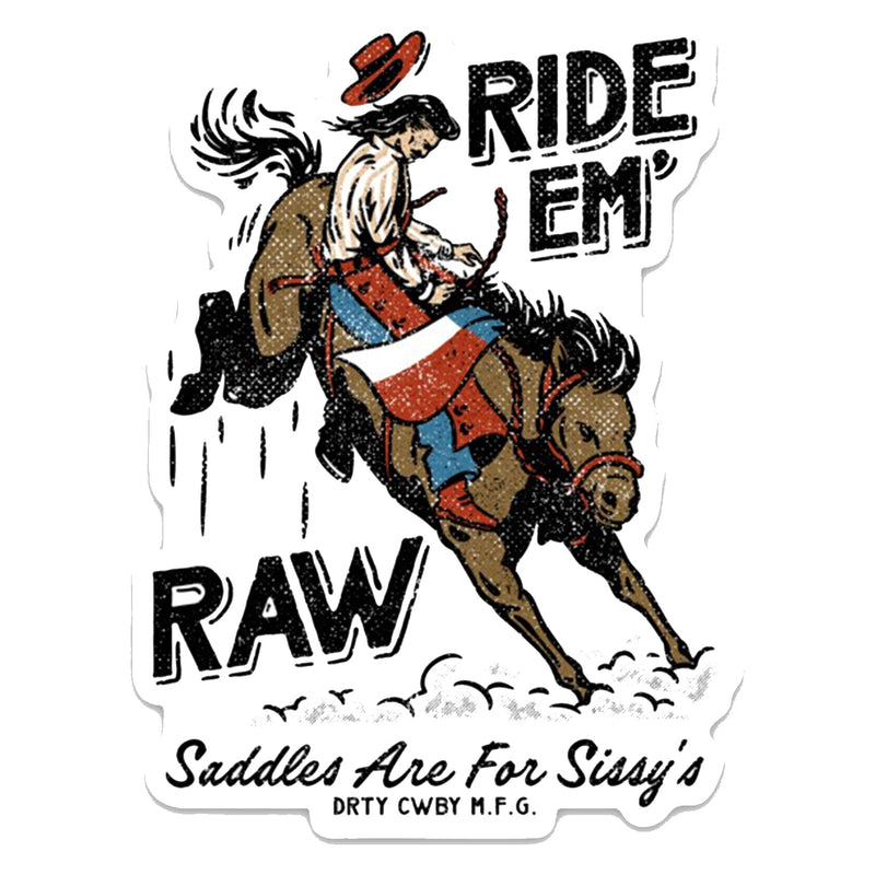 Load image into Gallery viewer, Ride &#39;Em Raw Dirty Cowboy Decal Sticker
