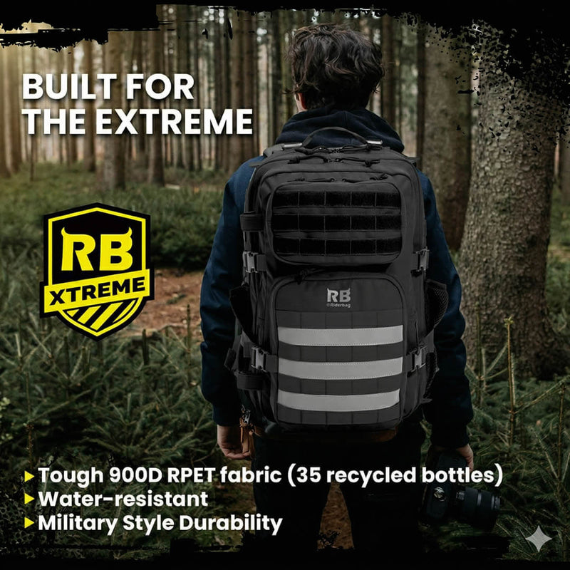 Load image into Gallery viewer, Riderbag Xtreme 45L Tactical Backpack - Black
