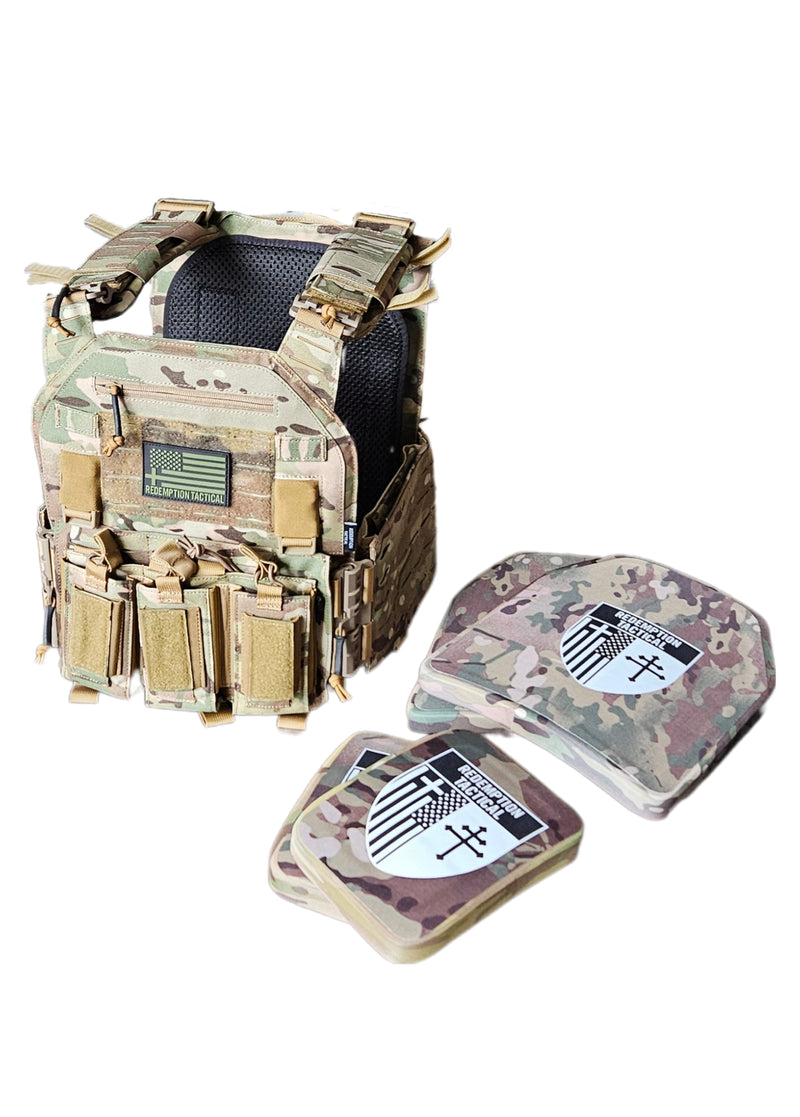 Load image into Gallery viewer, Redemption Tactical CRUSADER 2.0® V4 ARMOR FULL KIT COMBO PACKAGE LIGHTWEIGHT LEVEL IV  (2) 10x12 Front/Back Plates (2) 6x8 Side Plates (Level IV)
