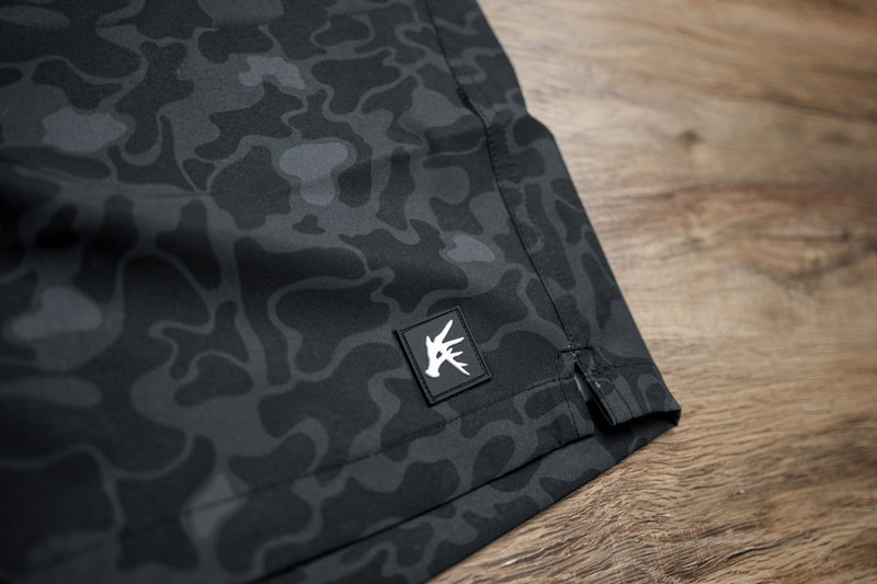 Load image into Gallery viewer, Black Marsh Duck Camo Athletic Short
