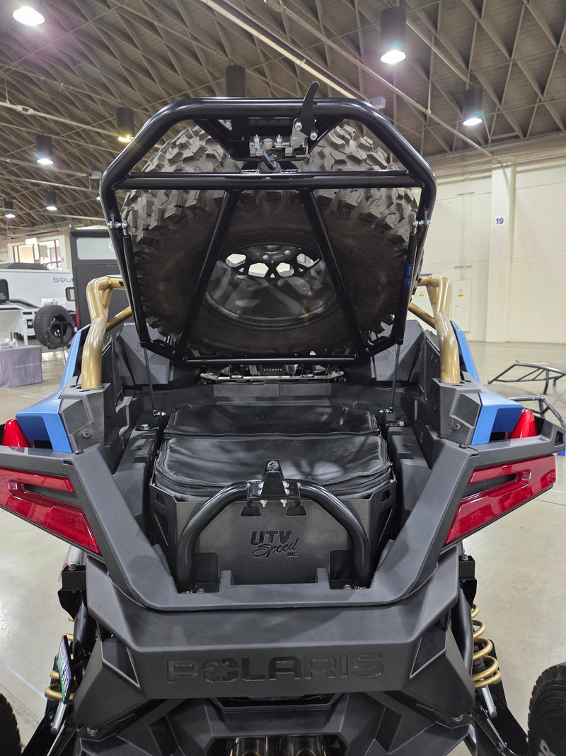 Load image into Gallery viewer, Tire Carrier with shocks for the Polaris Pro R by UTV Speed

