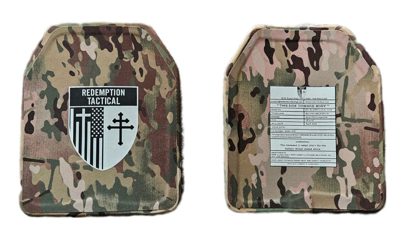 Load image into Gallery viewer, Pair of 10x12 Level IV Ceramic PE Plates Ballistic FRONT AND BACK (SIZE SMALL to LARGE) Curved with Shooters Cut
