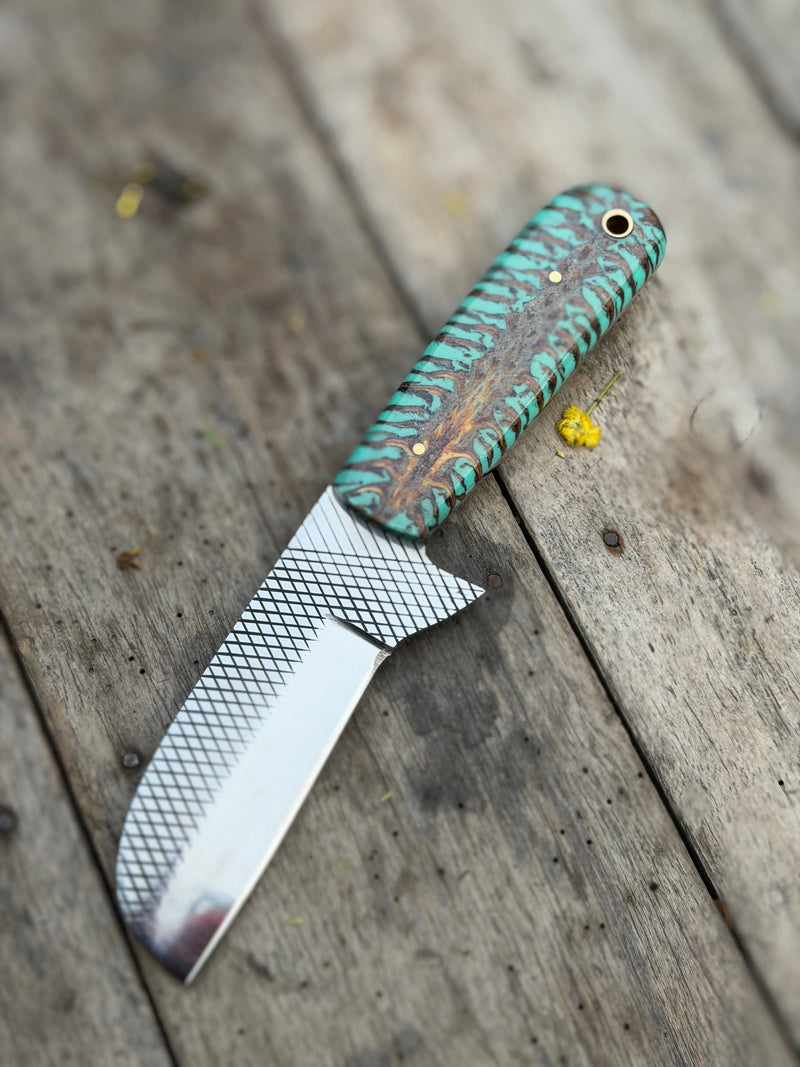 Load image into Gallery viewer, Handmade Turquoise Marble Chef Knife 7" turquoise resin handle

