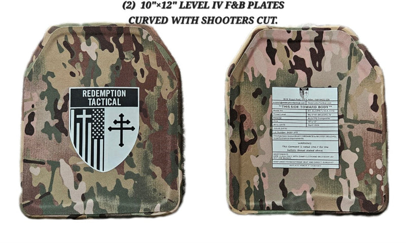 Load image into Gallery viewer, RT CRUSADER 2.0® ARMOR KIT Front/Back Plates LIGHTWEIGHT LEVEL IV  (2) 10x12 Front/Back Plates Full Kit
