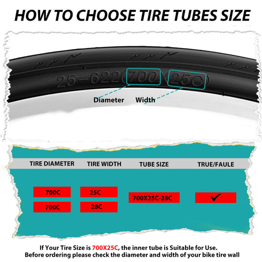 Road Bike Tire Inner Tube - 700×25C - 35C