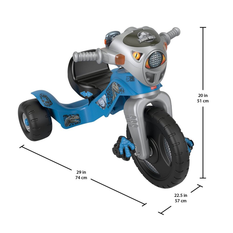 Load image into Gallery viewer, Roar into Action with the Fisher-Price Jurassic World Velociraptor Tricycle
