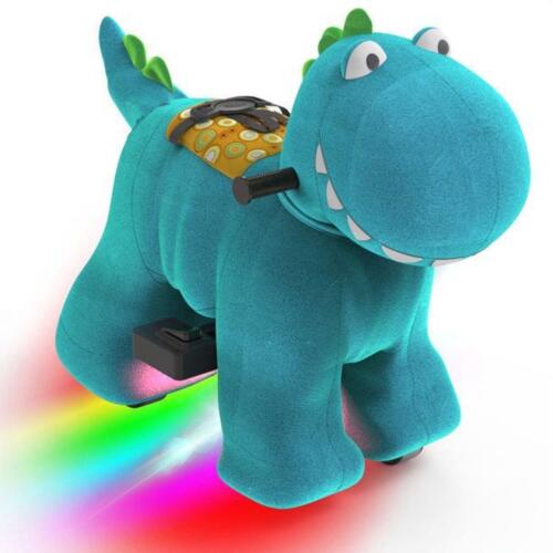Roaring Dinosaur Plush Ride-On Scooter for Kids with Safety Belt
