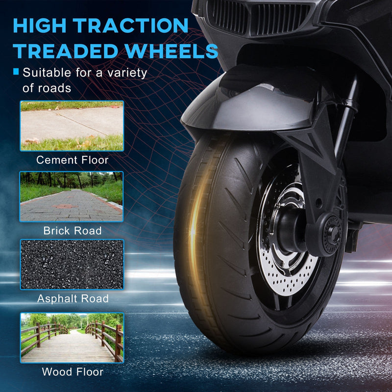 Load image into Gallery viewer, Electric Kids Motorcycle with Sound Effects, Lights, and Engine Design – Black
