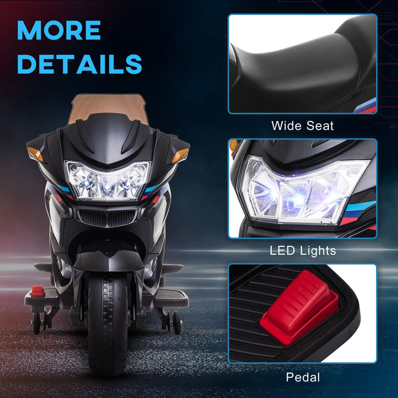 Load image into Gallery viewer, Electric Kids Motorcycle with Sound Effects, Lights, and Engine Design – Black
