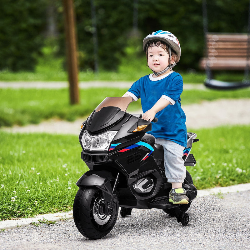 Load image into Gallery viewer, Electric Kids Motorcycle with Sound Effects, Lights, and Engine Design – Black
