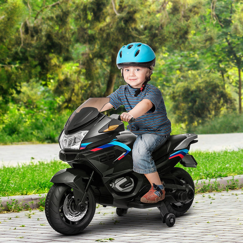 Load image into Gallery viewer, Electric Kids Motorcycle with Sound Effects, Lights, and Engine Design – Black
