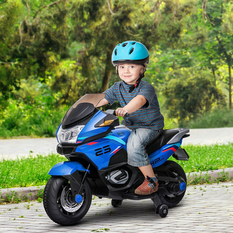 Load image into Gallery viewer, Electric Kids Motorcycle with Sound Effects, Lights, and Music – Blue
