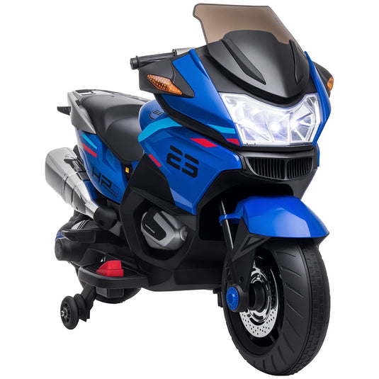 Electric Kids Motorcycle with Sound Effects, Lights, and Music – Blue