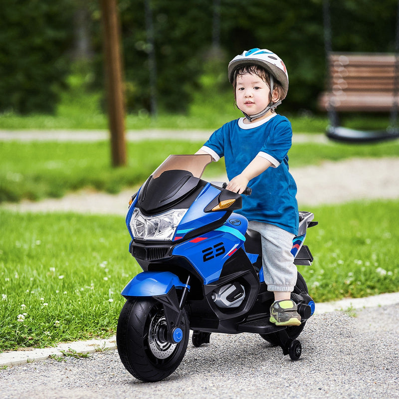 Load image into Gallery viewer, Electric Kids Motorcycle with Sound Effects, Lights, and Music – Blue
