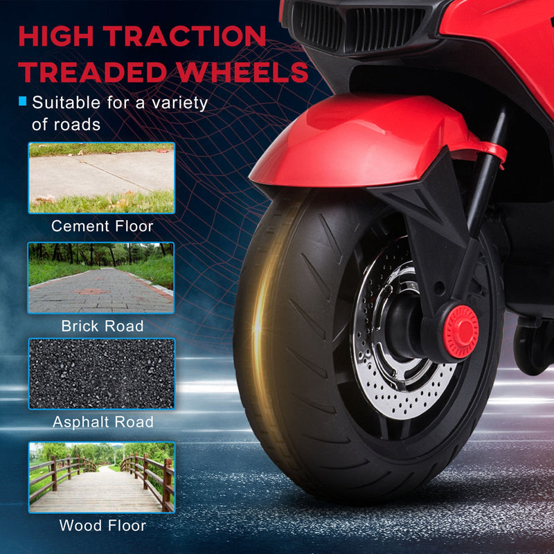 Load image into Gallery viewer, Electric Kids Motorcycle with Sound Effects, Lights, and Music – Red

