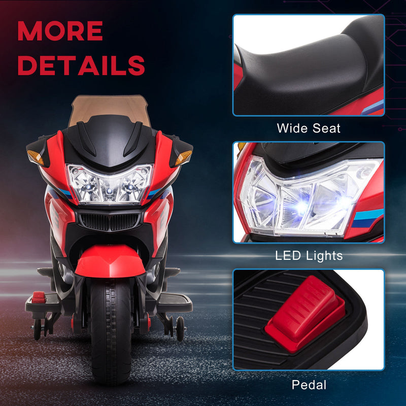 Load image into Gallery viewer, Electric Kids Motorcycle with Sound Effects, Lights, and Music – Red
