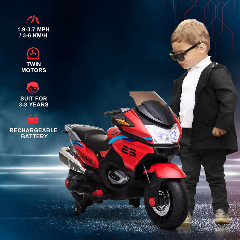 Load image into Gallery viewer, Electric Kids Motorcycle with Sound Effects, Lights, and Music – Red
