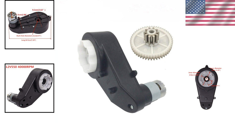 Load image into Gallery viewer, Durable 12V DC Gear Motor 40 000 RPM for Kids Ride-On Car Upgrades
