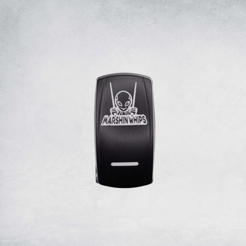 Load image into Gallery viewer, Marshin Whips Illuminated Rocker Switch | Universal LED Control | On/Off Laser-Etched
