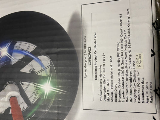 Electric Motorized Kids Tricycle with Parental Speed Control