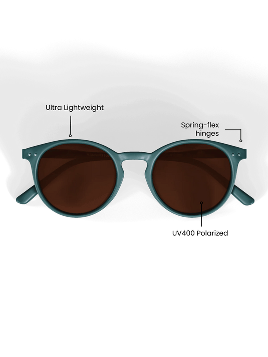 Green Round Polarized Sunglasses - UV400 for Men & Women