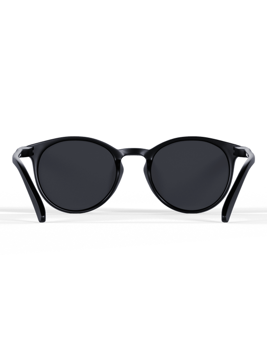 Black Round Polarized Sunglasses - Black Lens UV400 for Men & Women