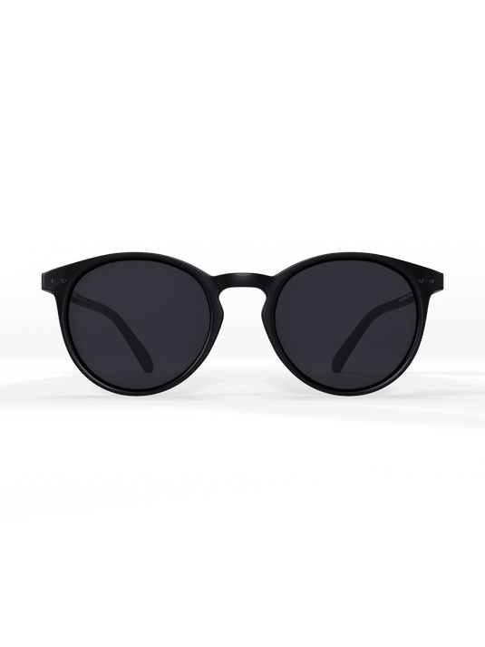 Black Round Polarized Sunglasses - Black Lens UV400 for Men & Women