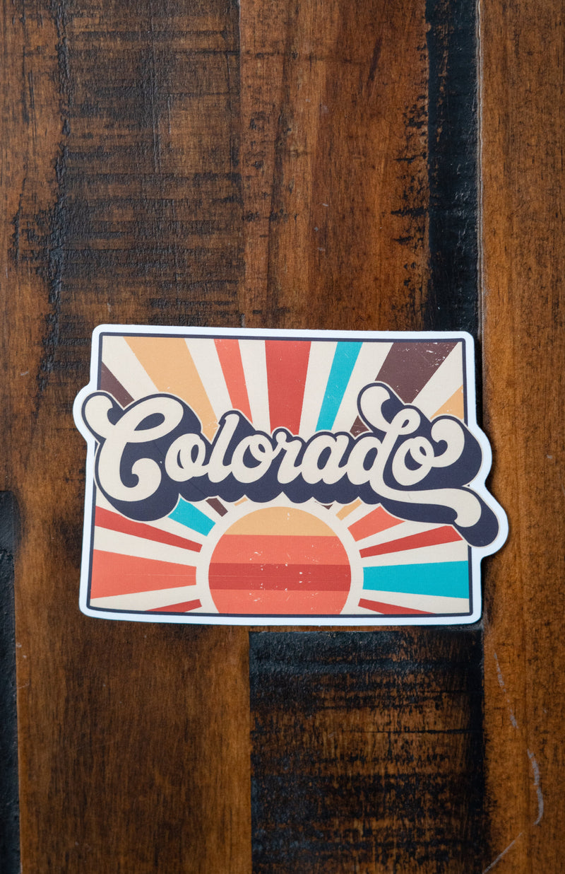Load image into Gallery viewer, Sunrise Colorful Colorado Sticker
