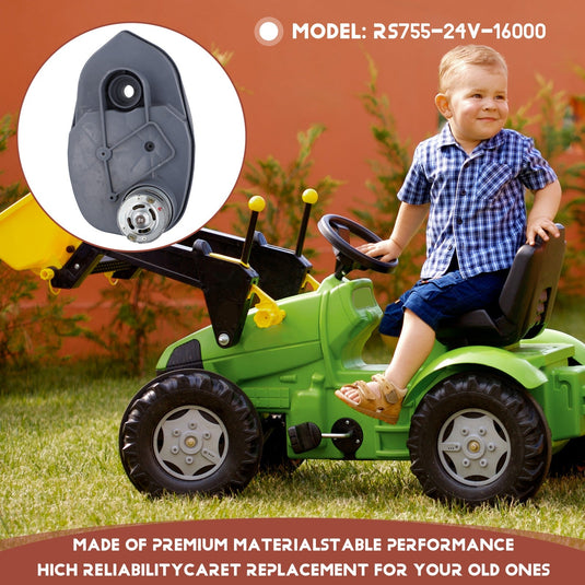 24V 16000RPM RS755 Electric Motor for Children's Electric Cars with Gear Case