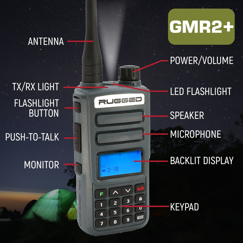 Load image into Gallery viewer, Rugged Radios 2 PACK - Rugged GMR2 PLUS GMRS and FRS Two Way Handheld Radios

