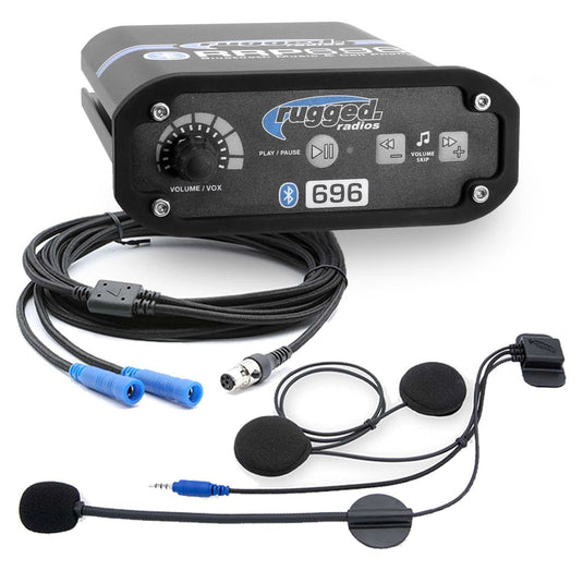 Rugged Radios 2 Person - RRP696 Gen1 Bluetooth Intercom with Super Sport Cables and Helmet Kits