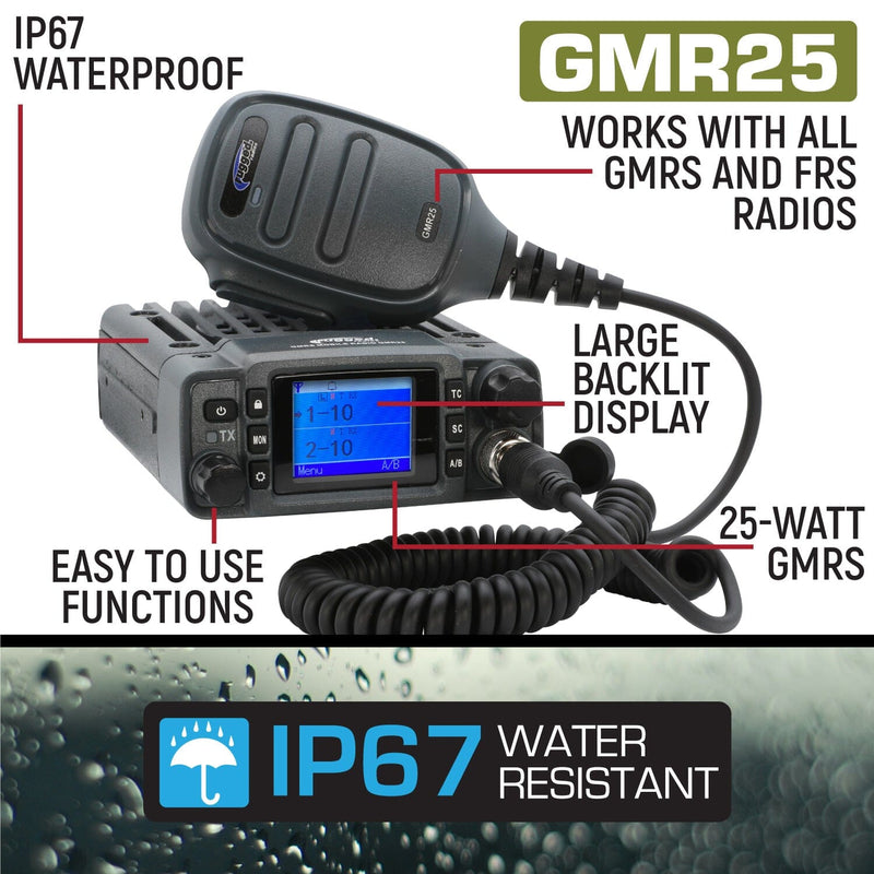 Load image into Gallery viewer, Rugged Radios Adventure Radio Kit - GMR25 Waterproof GMRS Mobile Radio Kit and External Speaker
