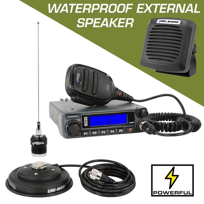 Load image into Gallery viewer, Rugged Radios Adventure Radio Kit - GMR45 Powerful GMRS Mobile Radio Kit and External Speaker
