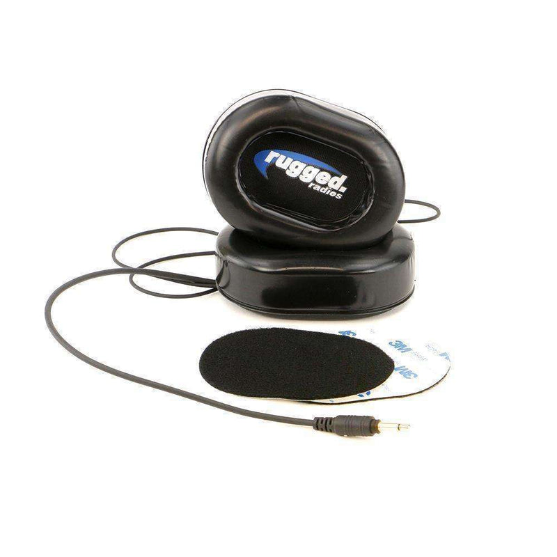 Load image into Gallery viewer, Rugged Radios Alpha Audio Speaker Pods - Velcro Mounting and Gel Ear Pods - Stereo &amp; Mono 3.5mm
