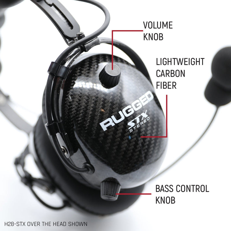Load image into Gallery viewer, Rugged Radios AlphaBass Carbon Fiber Headset for STEREO and OFFROAD Intercoms
