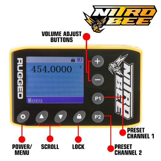 Rugged Radios BUNDLE - H80 Track Talk Linkable Intercom Headset with NITRO BEE XTREME UHF Race Receiver and Carry Bag