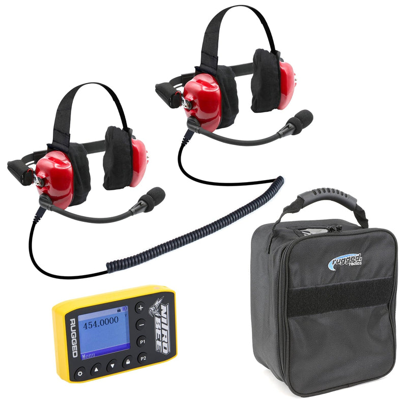 Load image into Gallery viewer, Rugged Radios BUNDLE - H80 Track Talk Linkable Intercom Headset with NITRO BEE XTREME UHF Race Receiver and Carry Bag
