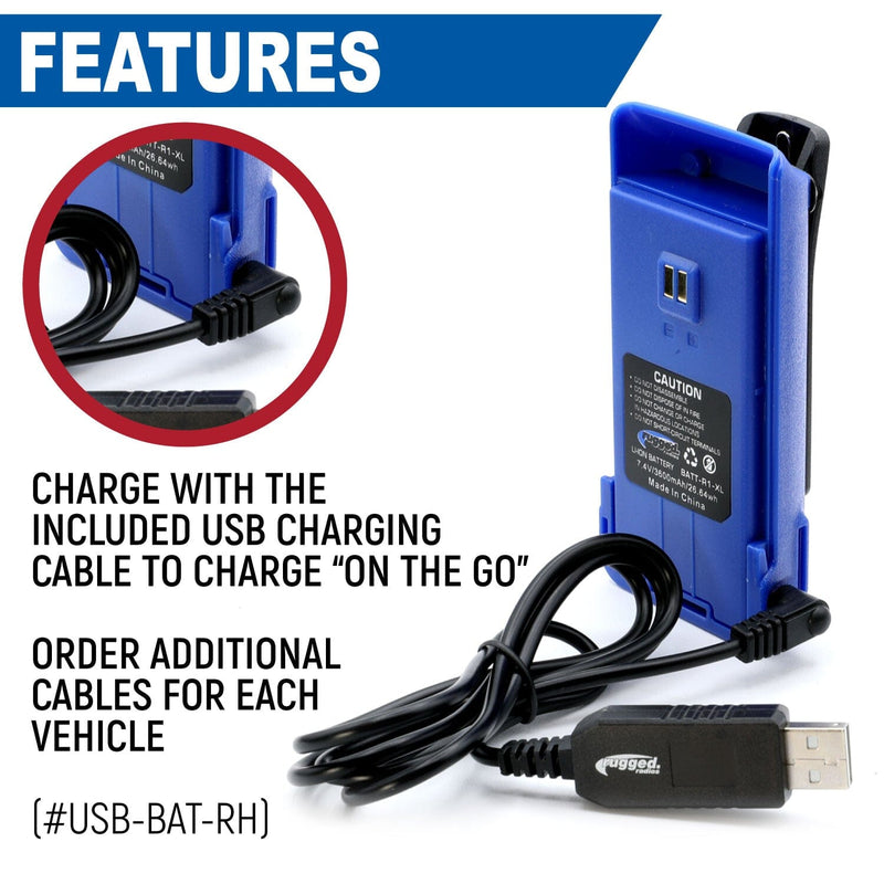 Load image into Gallery viewer, Rugged Radios BUNDLE - R1 Handheld Radio with Long Range Antenna and High Capacity Battery
