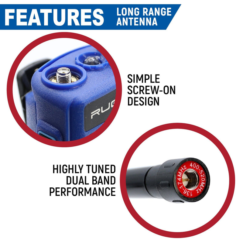 Load image into Gallery viewer, Rugged Radios BUNDLE - R1 Handheld Radio with Long Range Antenna and High Capacity Battery
