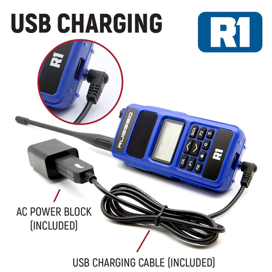 Rugged Radios Bundle - Rugged R1 Business Band Handheld Radio with Hand Mic