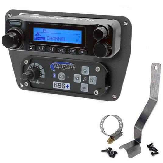Rugged Radios Can-Am Commander and Late Model Maverick Complete Communication Kit with Bluetooth Intercom and 2-Way Radio - Dash Mount