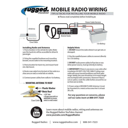 Rugged Radios Base Camp - Digital M1 Mobile Radio with Fiberglass Antenna Kit