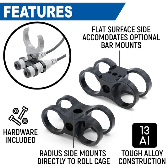 Rugged Radios Dual Headset or Helmet Jack - Bar Mount